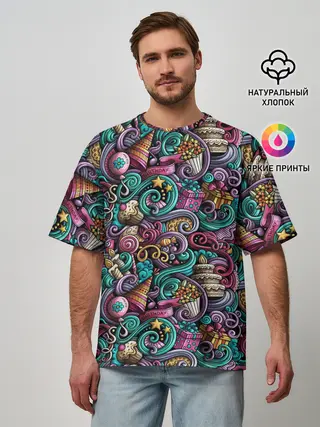 Мужская футболка оверсайз / Happy Birthday