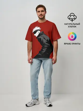 Мужская футболка оверсайз / Годжо Магическая Битва