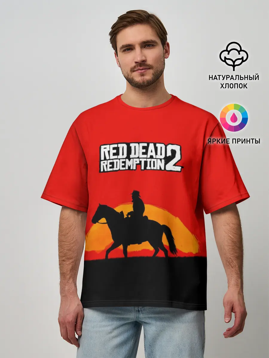 Мужская футболка оверсайз / Red Dead Redemption 2