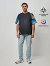 Мужская футболка оверсайз / Хромированная 3D броня