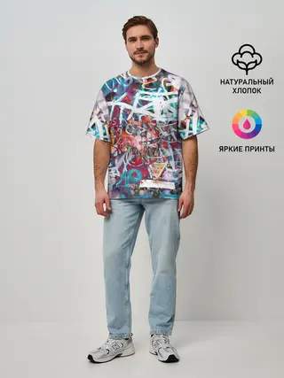 Мужская футболка оверсайз / Wall graffiti