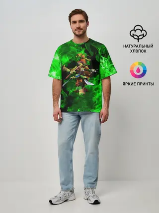 Мужская футболка оверсайз / ЧЕРЕПАШКИ - НИНДЗЯ