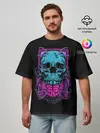 Мужская футболка оверсайз / Кислотный череп