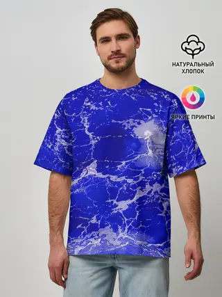 Мужская футболка оверсайз / Морские волны!