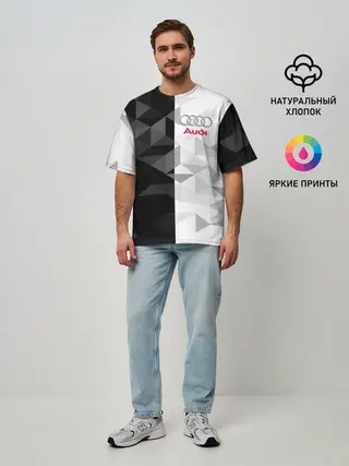 Мужская футболка оверсайз / AUDI | АУДИ