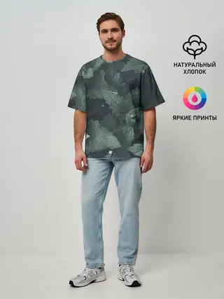 Мужская футболка оверсайз / Мята.