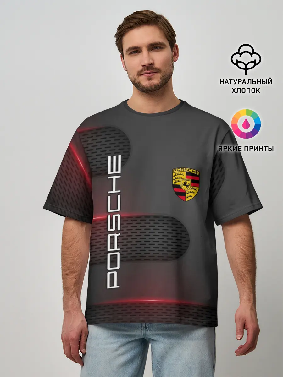 Мужская футболка оверсайз / PORSCHE