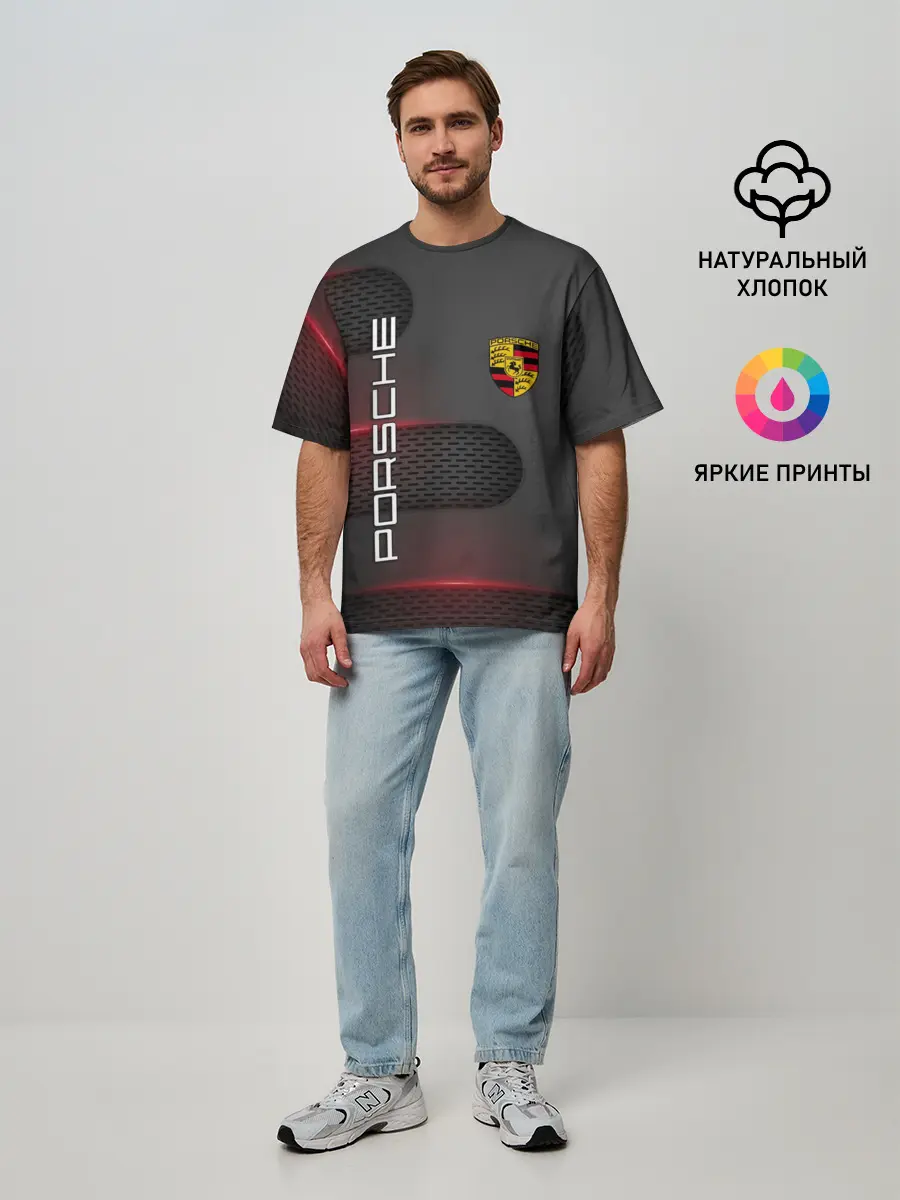 Мужская футболка оверсайз / PORSCHE