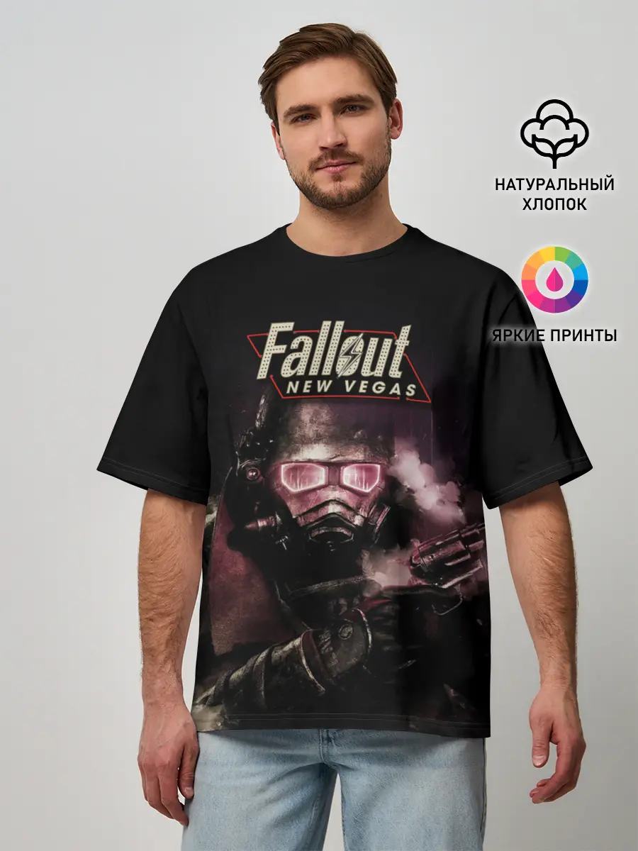 Мужская футболка оверсайз / Фаллаут Нью Вегас