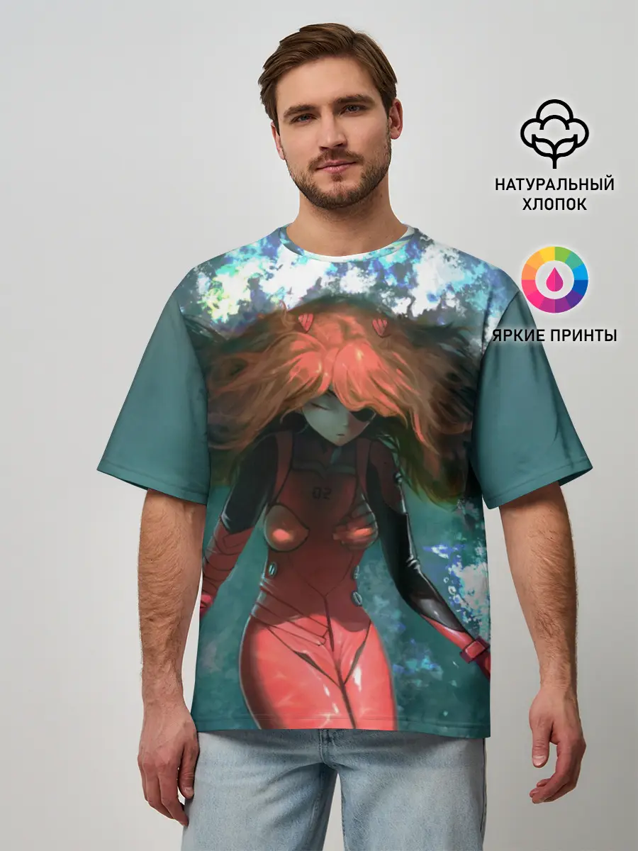 Мужская футболка оверсайз / Rei Ayanami