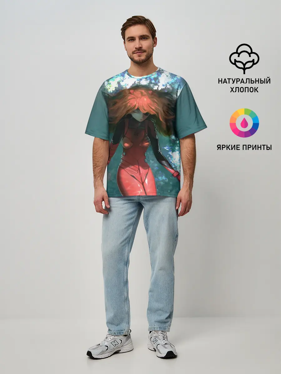 Мужская футболка оверсайз / Rei Ayanami