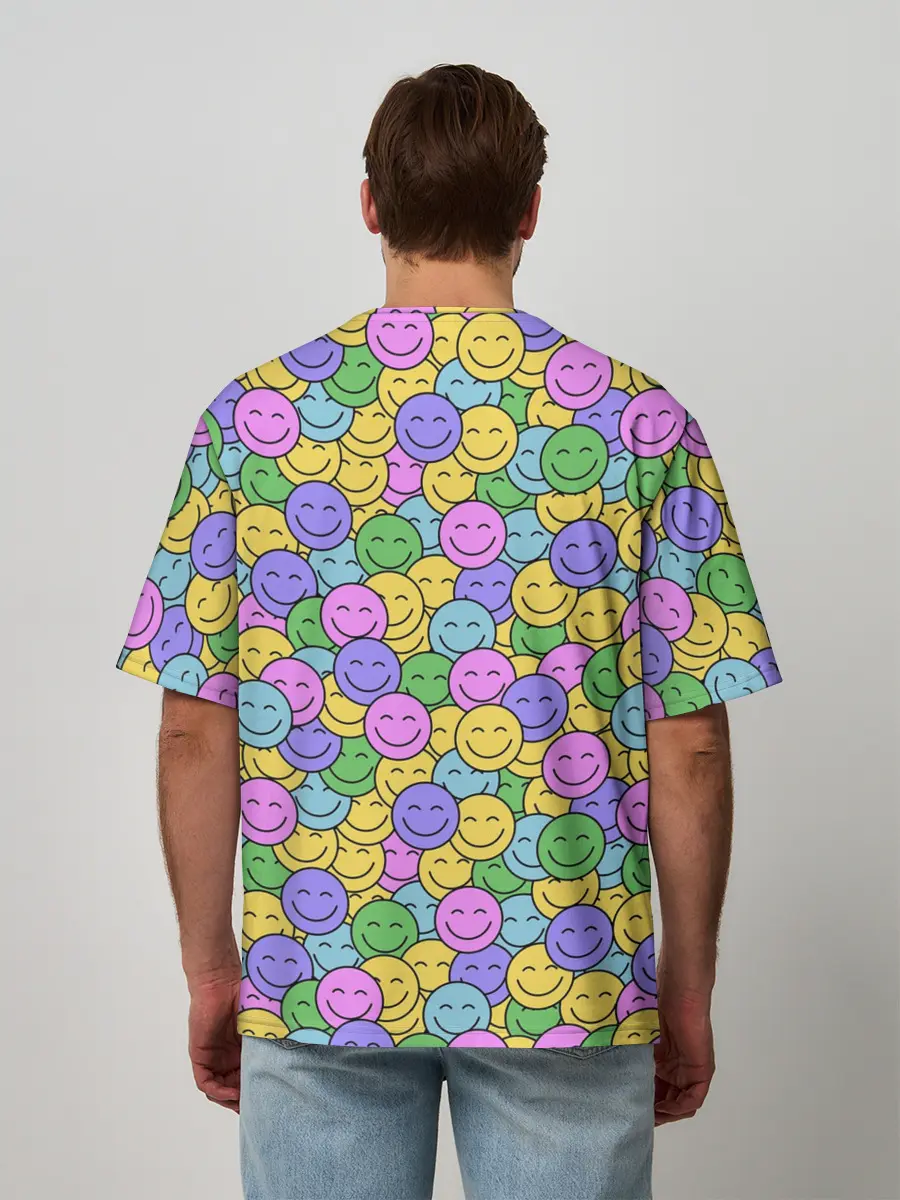 Мужская футболка оверсайз / Смайлики