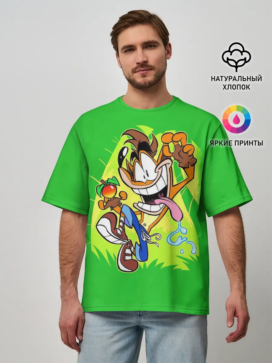 Мужская футболка оверсайз / CRASH BANDICOOT