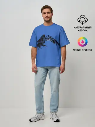 Мужская футболка оверсайз / Тень ворона