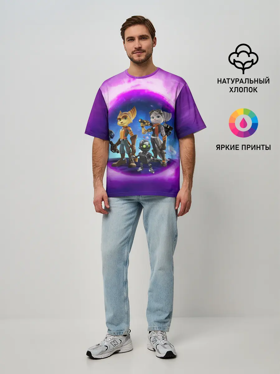 Мужская футболка оверсайз / Ratchet & Clank 2 Rift Apart