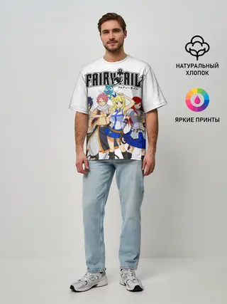 Мужская футболка оверсайз / Команда Фейри Тейл