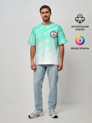 Мужская футболка оверсайз / MERCEDES BENZ AMG