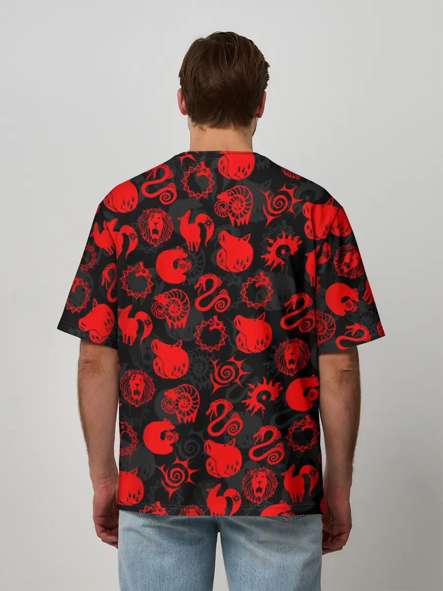 Мужская футболка оверсайз / СИМВОЛЫ ГРЕХОВ 7 DEADLY SINS