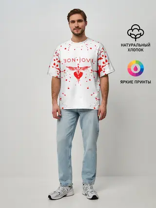 Мужская футболка оверсайз / bon jovi