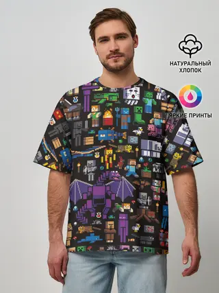 Мужская футболка оверсайз / MINECRAFT | МАЙНКРАФТ