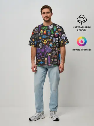 Мужская футболка оверсайз / MINECRAFT | МАЙНКРАФТ
