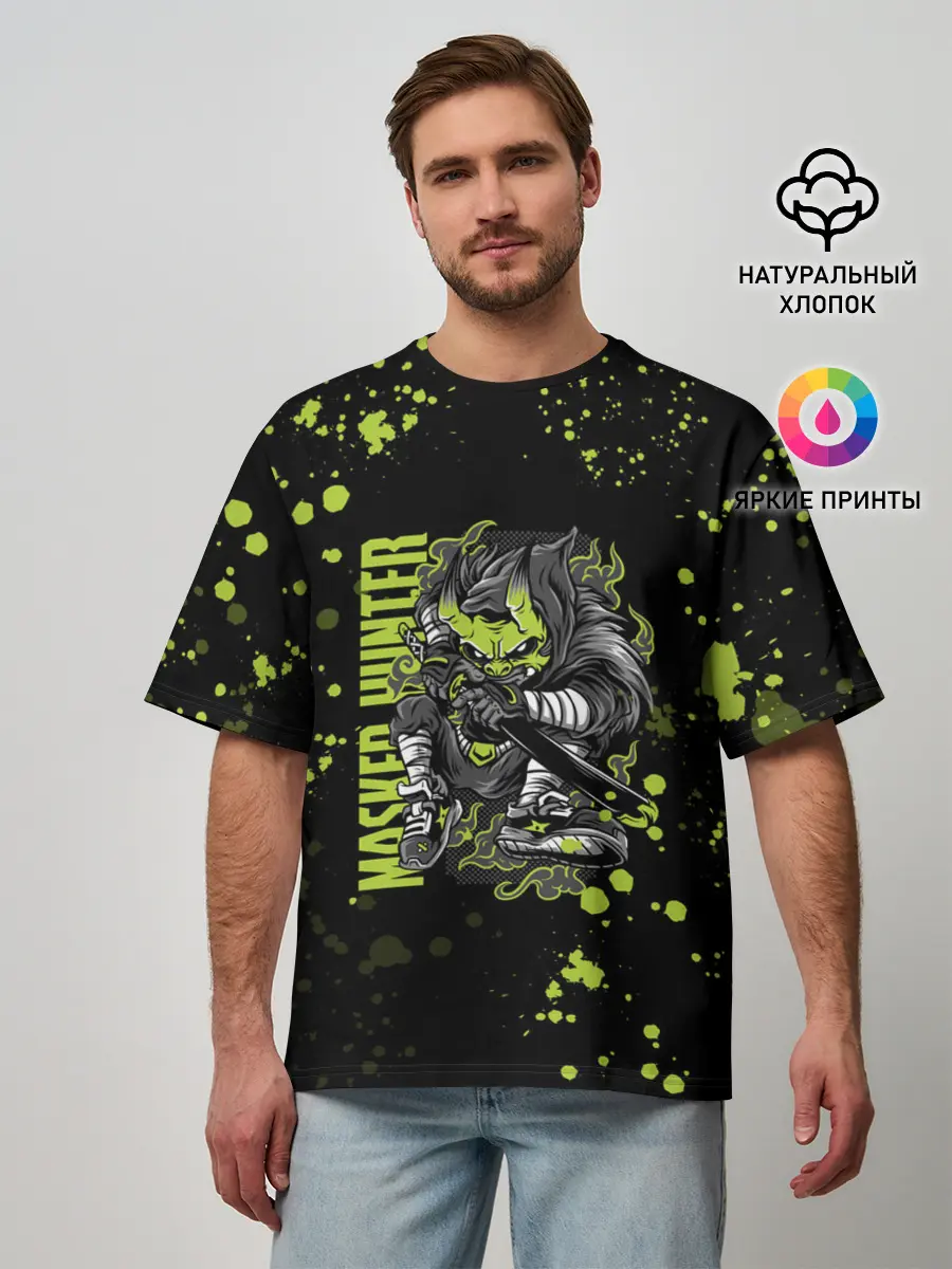 Мужская футболка оверсайз / САМУРАЙ | SAMURAI