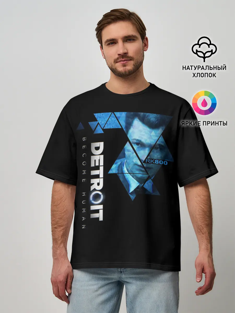 Мужская футболка оверсайз / Detroit become human