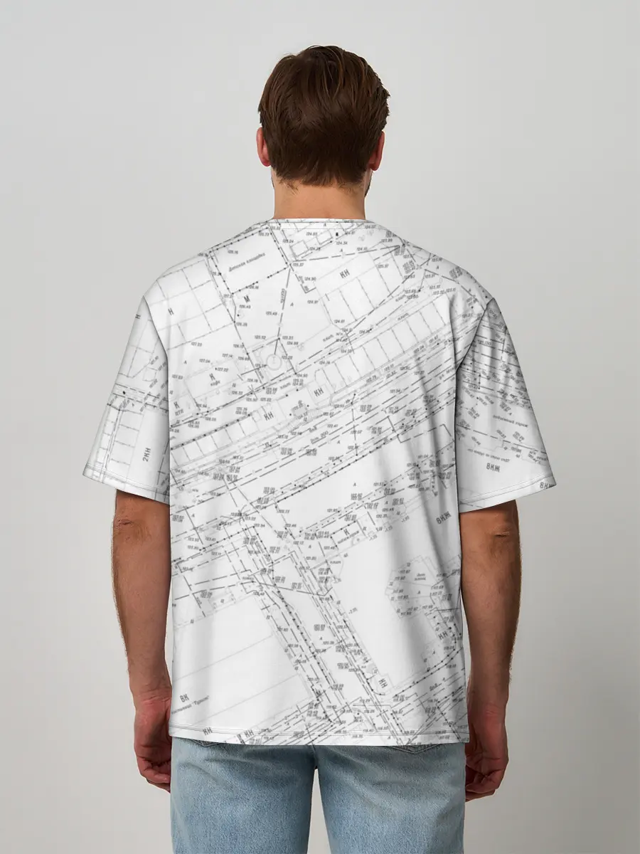 Мужская футболка оверсайз / Топография_01