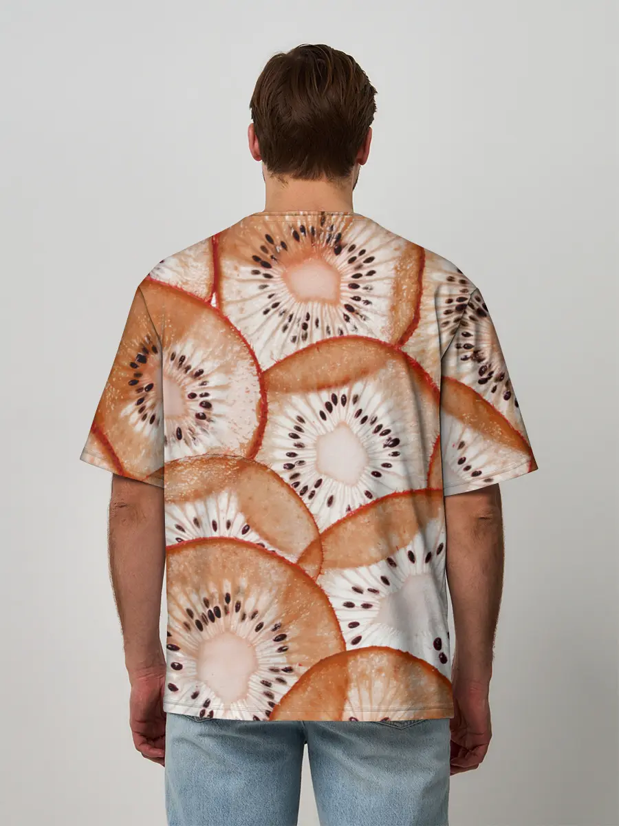 Мужская футболка оверсайз / Красный Киви