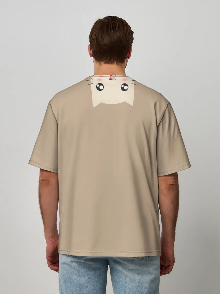 Мужская футболка оверсайз / Котик советует улыбнуться