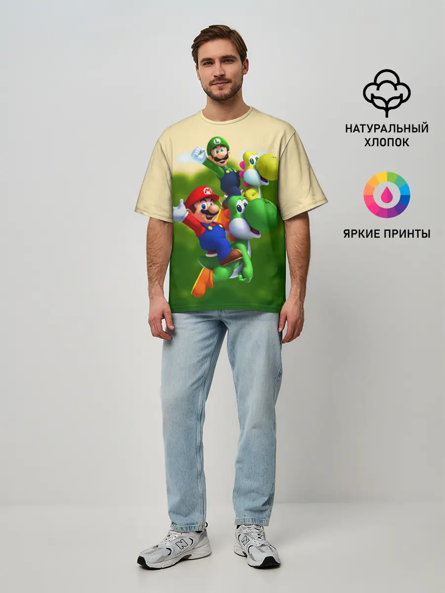 Мужская футболка оверсайз / 3DMario