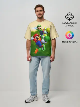 Мужская футболка оверсайз / 3DMario