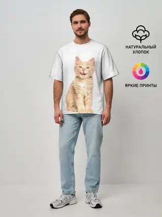 Мужская футболка оверсайз / Кошечка