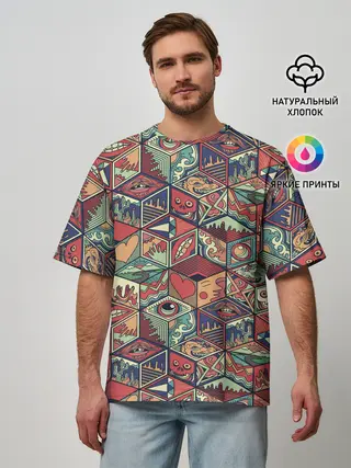 Мужская футболка оверсайз / Психоделика