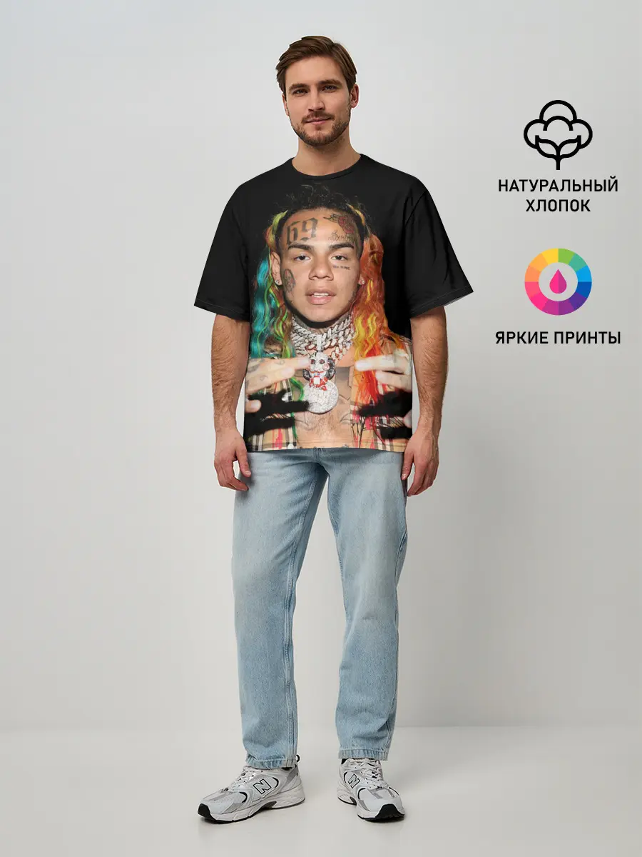 Мужская футболка оверсайз / 6IX9INE
