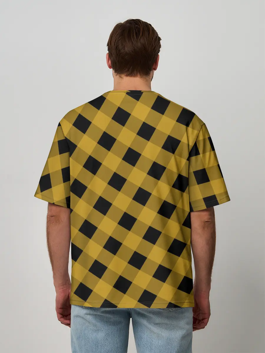 Мужская футболка оверсайз / Шотландка