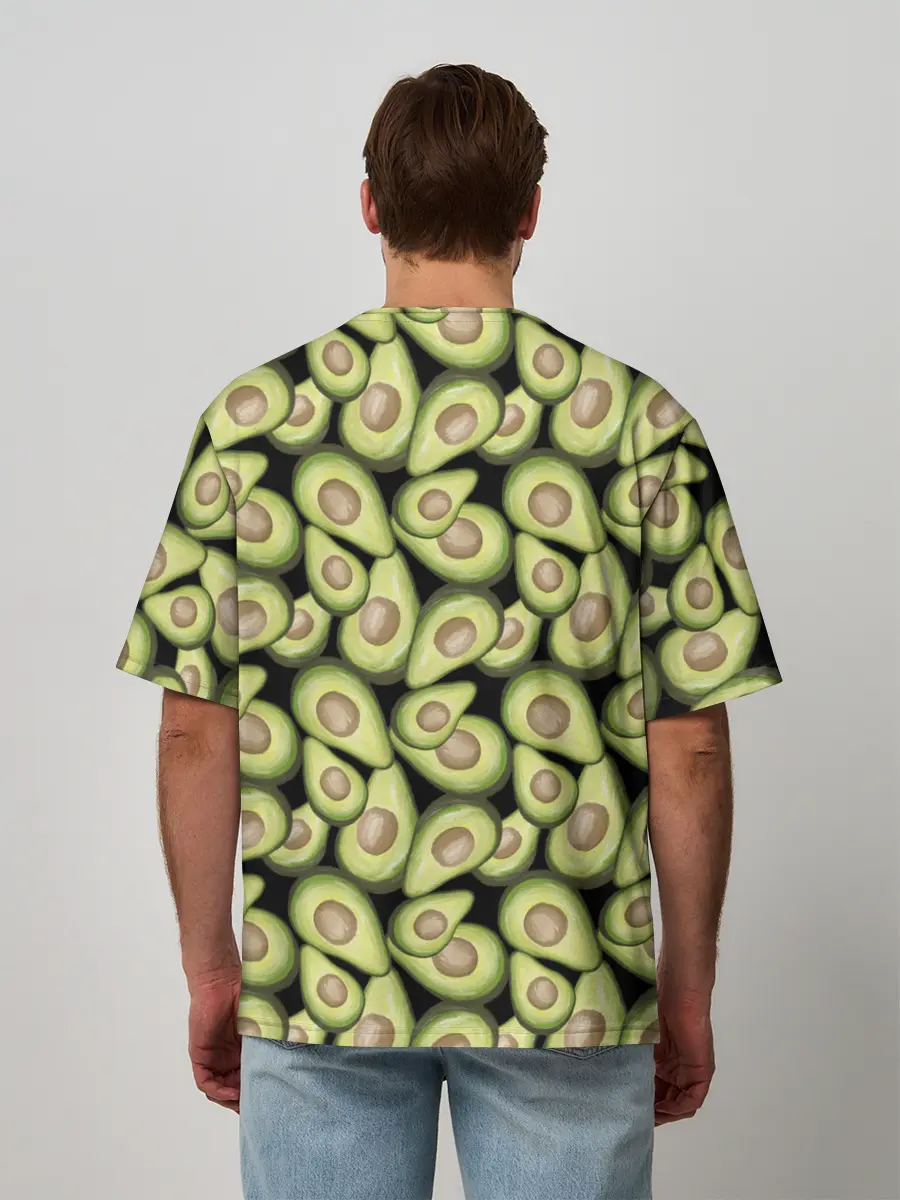 Мужская футболка оверсайз / Авокадо