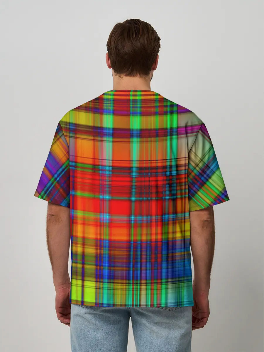 Мужская футболка оверсайз / Неоновая сетка