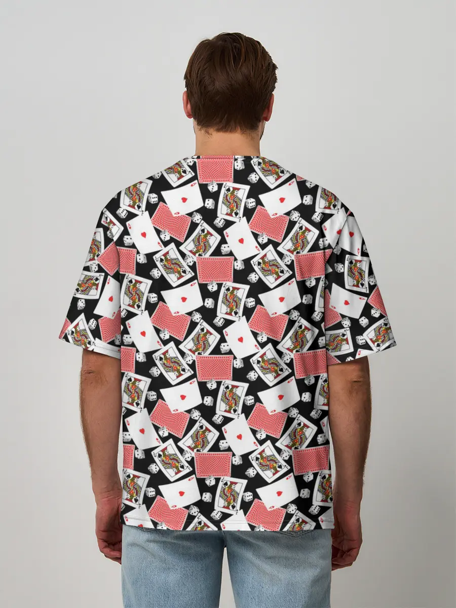 Мужская футболка оверсайз / Карты