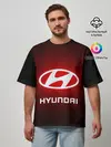 Мужская футболка оверсайз / HYUNDAI / ХЕНДАЙ / RED STYLE