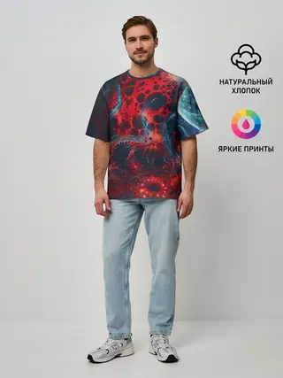 Мужская футболка оверсайз / Гигантский космический монстр