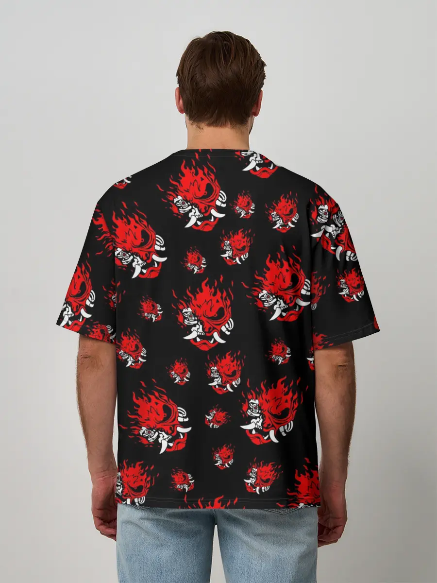 Мужская футболка оверсайз / SAMURAI 2077 PATTERN