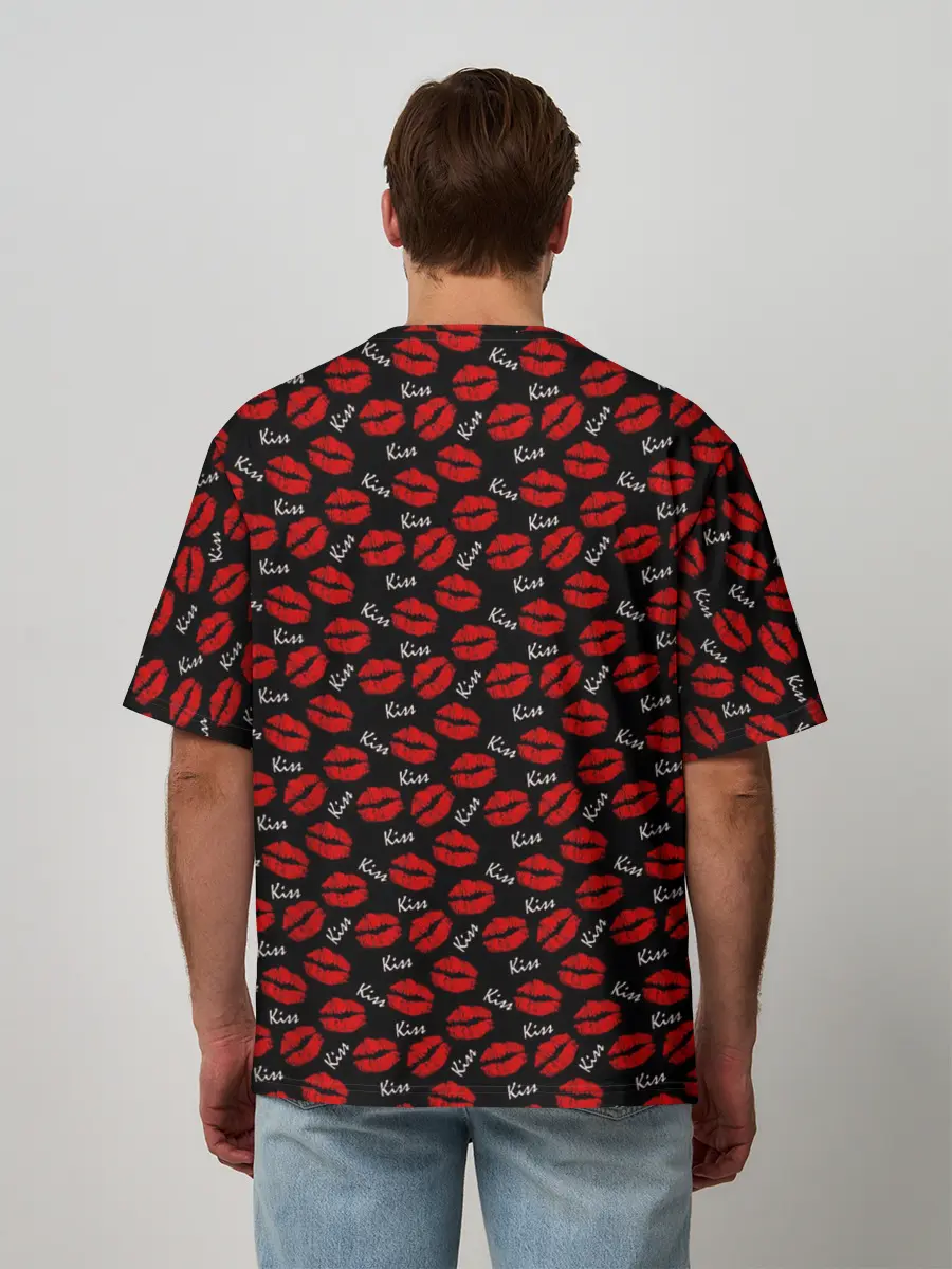 Мужская футболка оверсайз / Kiss