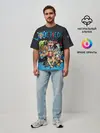 Мужская футболка оверсайз / One Piece синий всплеск