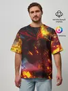 Мужская футболка оверсайз / Path of Exile | Fire Demon