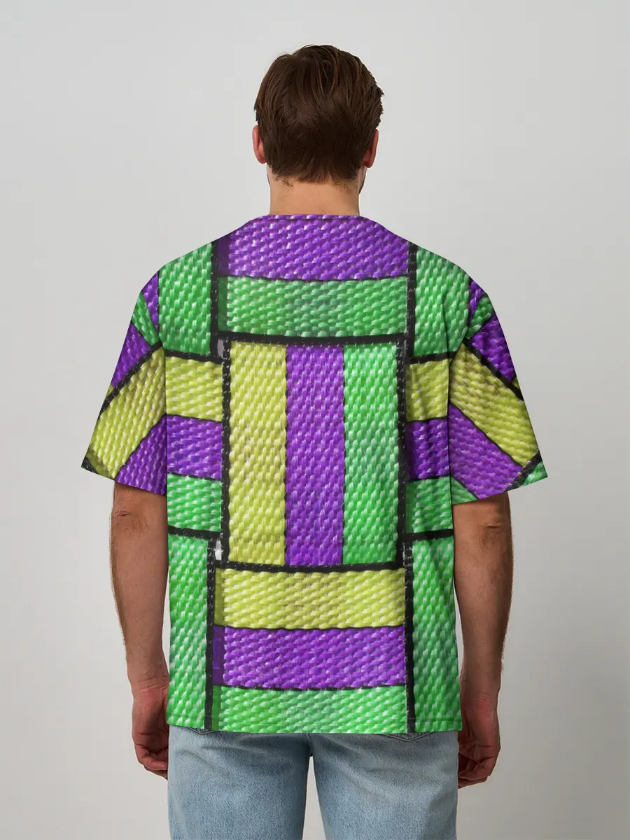 Мужская футболка оверсайз / Цветные Ремешки