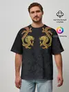 Мужская футболка оверсайз / GOLD CHINA DRAGONS