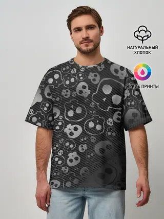 Мужская футболка оверсайз / ART SKULL