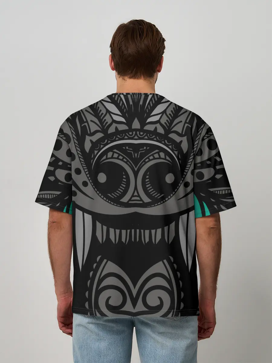 Мужская футболка оверсайз / Рисунок волк