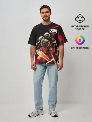 Мужская футболка оверсайз / Doom | Eternal